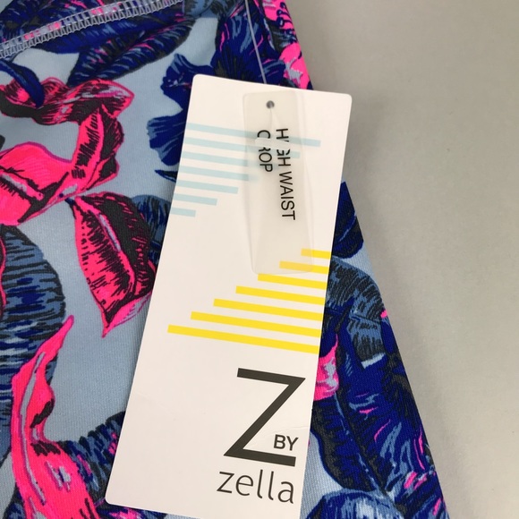 Zella High Waist Crop Print Leggings Floral xL - Picture 3 of 4